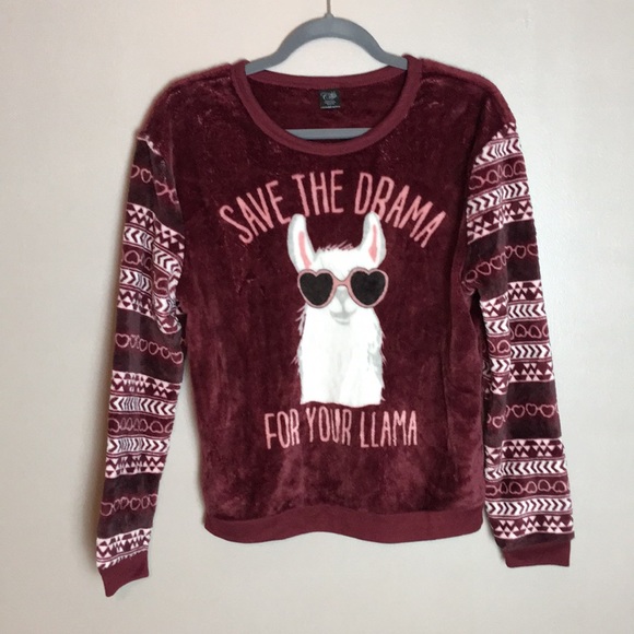 Cold Crush DRAMA LLAMA Soft Cozy Graphic Sweater - Picture 5 of 14